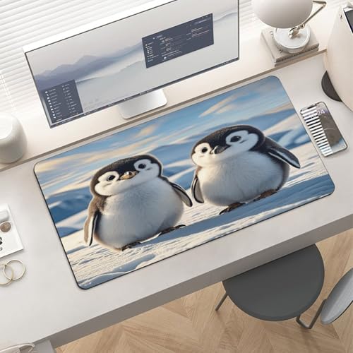 Cute Penguins Desk Pad Large Office Desk Mat Waterproof Mouse Pad miniatura 6