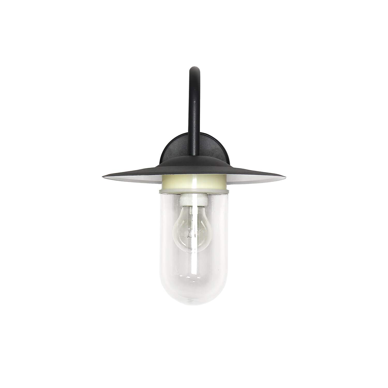 Licht-Erlebnisse Außenwandleuchte Metall Glas in Anthrazit IP44 Outdoor Garten T:34 cm E27 wetterfest Maritime Außenlampe Terrasse GÖTEBORG