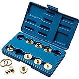 Rockler Router Guide Bushing Kit (11 Pieces) - Bush Router Guide Works w/Template, Pattern, or Jig - Router Template Fits Any Base w/a 1-1/4' Diameter Center Hole - Guide Set Includes Storage Case