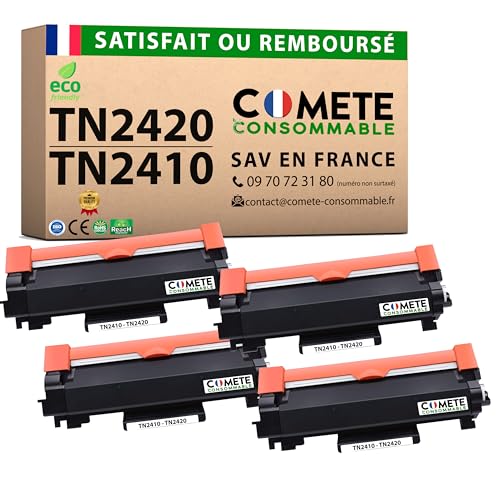 Cartouches de Toners Compatibles Brother TN2420 COMETE Pack de 4 Noir Haute Capacité