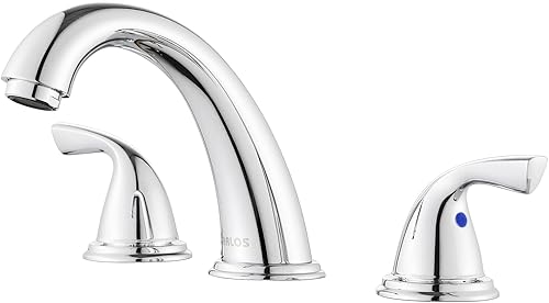 PARLOS Grifo de lavabo de baño de 2 manijas de 8 pulgadas extendido 3 agujeros para montaje en cubierta, cromado, 1435001D