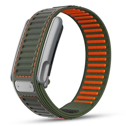 Dado Hybrid Nylon Silicone Sport Replacement Strap Compatible with WHOOP 5.0 One Peak and Life Fitness Tracker Breathable & Durable with Secure Slider Connector Band (Evergreen Life/MG)