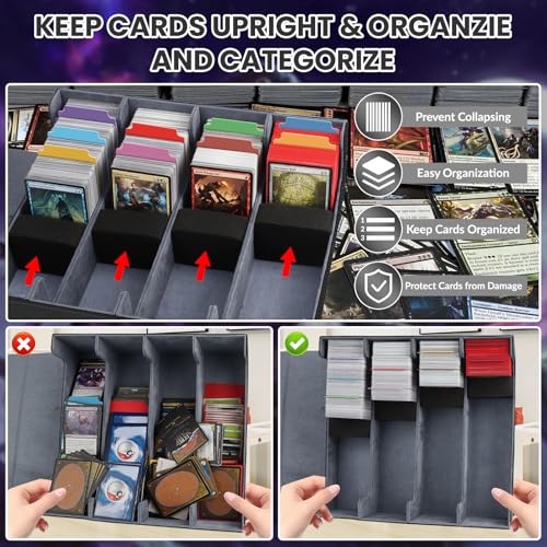 Image of AOBOPLE Trading Card Storage Box,3200+ Card Box Storage with 24 Dividers and 4 Foam Supporters PU Leather Magnetic Cards Deck Case for MTG TCG Magic and Sport Cards,Great Gift for Card Collectors