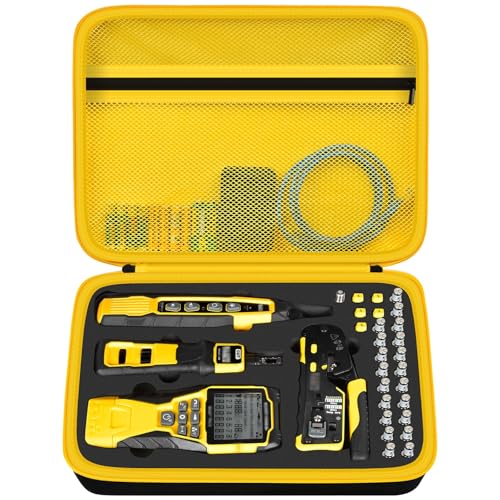 Image of Case Compatible with Klein Tools VDV501-851 VDV500-123 VDV226-110 VDV427-300. Storage Carrying Travel Holder for Cable Tester for Scout Pro 3 / Tracer Probe /Wire Stripper and Accessories- Yellow Zipper