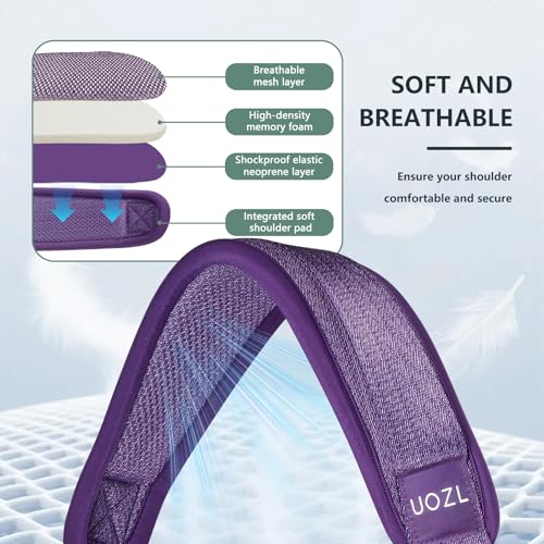 Image of 67 Inch Shoulder Straps, Soft with Ultra-Thick Fixed Shoulder Pad, Two Way Independently Adjustable Buckle Replacement Straps for Laptop Bag Messenger Bag Tool Bag Luggage,Purple