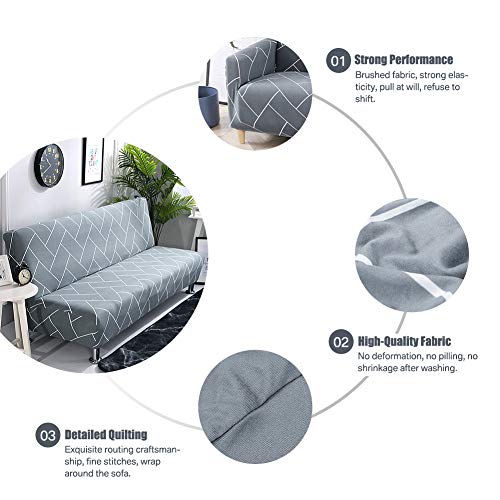 HEYOMART Sofa Cover High Stretch Elastic Fabric 1 2 3 Seater Sofa Slipcover Chair Loveseat Couch Cover Polyester Spandex Furniture Protector Cover with 1 Pillowcase (3 Seater - Image 4
