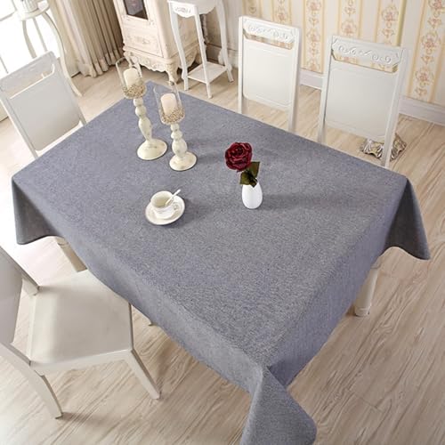 Nappe rectangulaire bleue en coton et lin de qualité supérieure