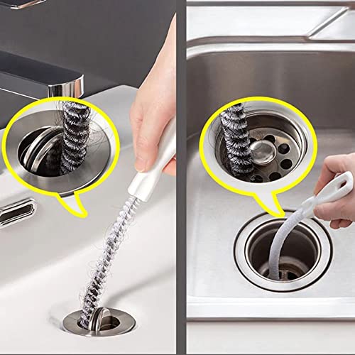 Cepillo Destapacaños para Baño, Cepillo Espiral Flexible para Limpiar Desagües, Tubos y Sifones, Herramienta para Eliminar Tapones y Obstrucciones miniatura 5