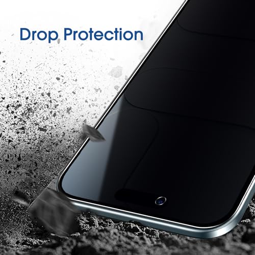 Image of amFilm OneTouch for iPhone Air 17 Privacy Screen Protector 6.5'' 2025 | 30s Auto-Alignment, Bubble Free, Tempered Glass, 28 Anti Spy, Shatterproof, Camera Lens Protector 2+2 Pack (Air-6.5'')
