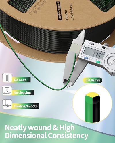Image of LANDU Silk Tri-Color PLA Filament 1.75mm 1Kg,Triple Color Silk PLA Filament, Silk Rainbow PLA Filament,Neatly Wound 3D Printer Filament,3 in 1 Multi Color Filament + /-0.02mm, Silk Gold Green Black