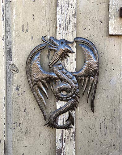 Cadeau fantasy idéal avec ce dragon en métal pour décoration murale celte - 2