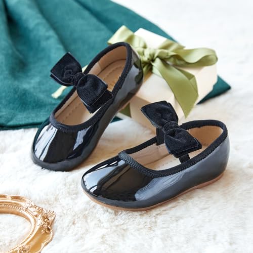 Image of PHIRAMIN Toddler Flower Girl Dress Shoes - Little Girl Mary Janes Flats Wedding