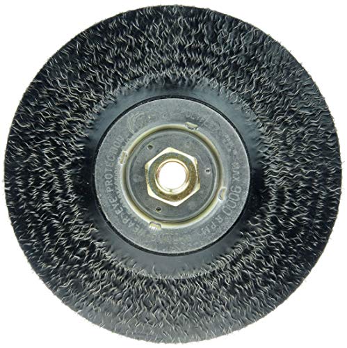 Image of Weiler 35216 Polyflex Encapsulated Root Pass Weld Cleaning Brush 7 inch, 0.014 inch Steel Fill, 5 /8 inch-11 UNC Nut, Made in The USA (Pack of 5)