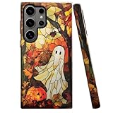 Case for Samsung Galaxy S26 Ultra,Halloween Stained Glass Autumn Phone Case Military-Grade Drop Protection Cover for Women Girl - Glossy
