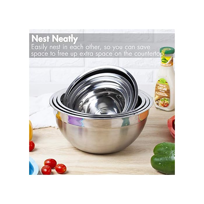 Buy 7 Piece Mixing Bowls with Lids for Kitchen, YIHONG Stainless Steel