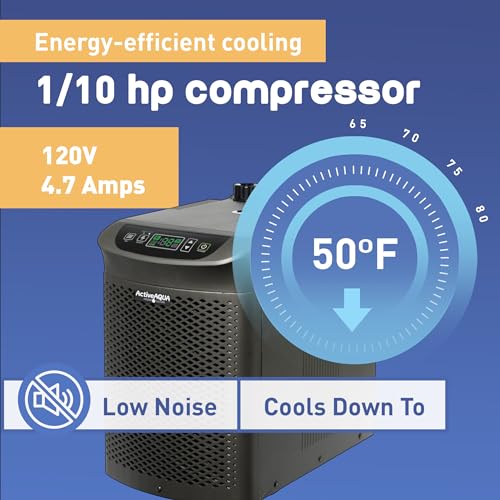 Image of Active Aqua 0.10 HP Water Chiller with Boost | Cold Plunge & Ice Bath Cooler | Digital Temp Control | Fresh & Salt Water, Hydroponics, Aquariums | 10-40 Gal