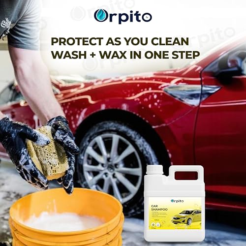 Image of Car Shampoo 5L Multi Fragrance | High Foam Car Wash Liquid | Deep Cleaning Formula | pH Neutral Paint Safe | Removes Dust & Grime | Glossy Finish Wash (1, yellow)