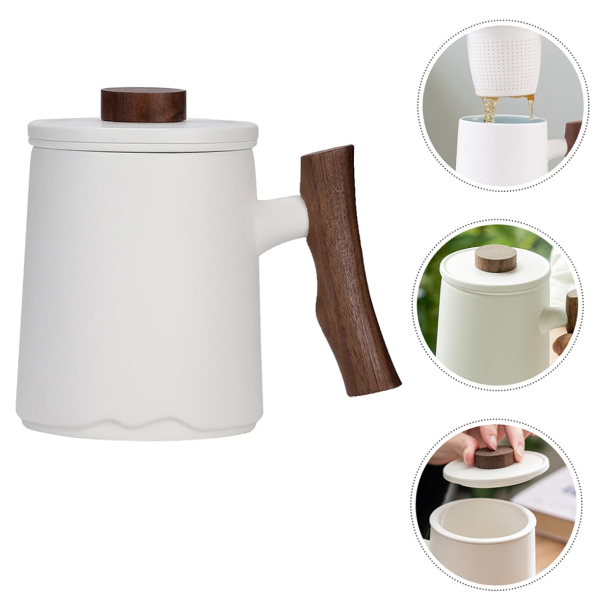 Taza De Cerámica Con Infusor y Filtro Diseño Elegante Con Mango Para Café y Té Uso Casa Oficina y Restaurante