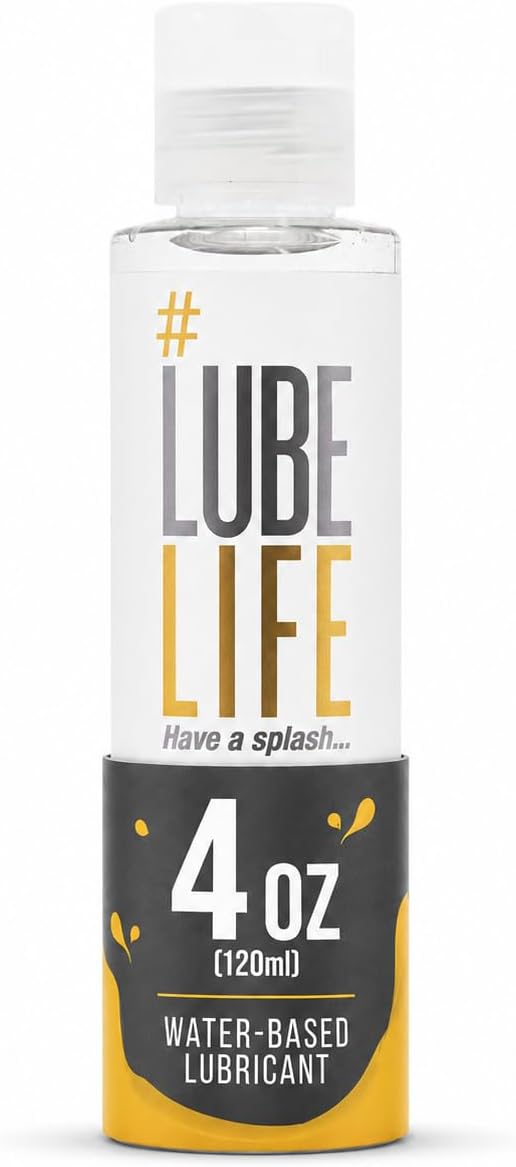 LUBELIFE Lubricante personal a base de agua para hombres y mujeres, juguetes de viaje, 4 oz | Lubricante a base de agua para privacidad, compatible con juguetes y condones, tamaño de viaje que no mancha, sensación suave duradera, sin fragancia