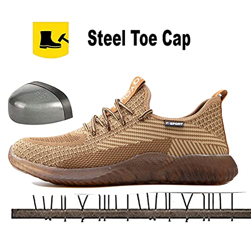 Image of Drecage Steel Toe Safety Shoes for Women Men Work Shoes Industrial & Construction Sneakers Puncture Proof Lightweight Working Shoes