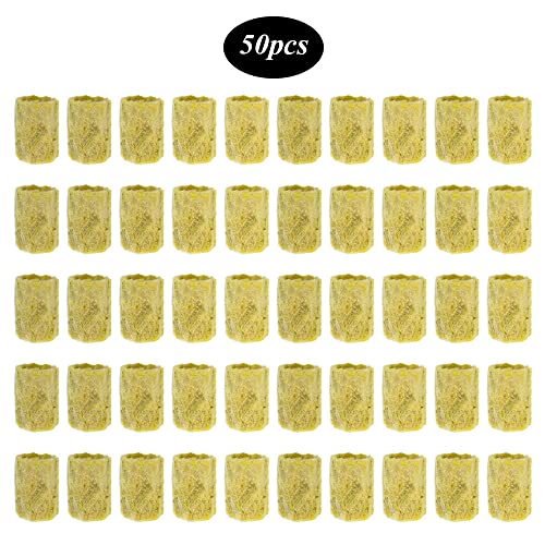 Gativs Steinwolle 50 Stück Steinwolle Anzucht Rockwool Cube Steinwolle Plugs Steinwolle Pflanzenstopfen Steinwolle Cube Hydroponic Sämling Steinwolle für Die Aussaat Steinwolle Würfel Anzuchterde