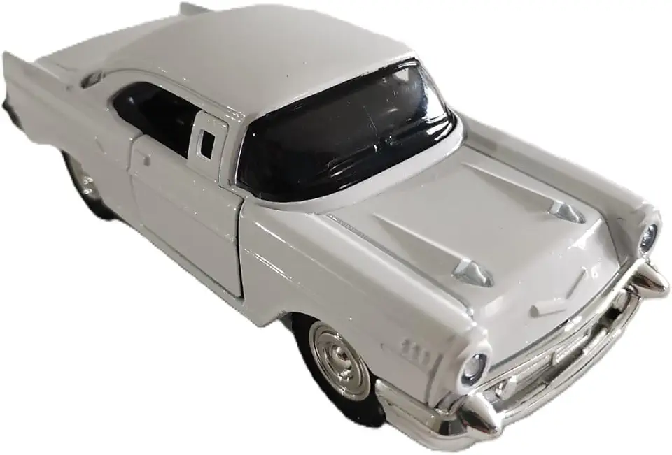 Miniatura de carro Chevrolet Bel Air 1957,Colecionável, Escala 1:32, 13cm, com Sistema de Fricção (Branco)