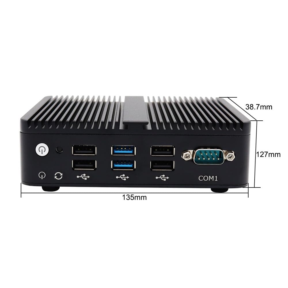 Industrial Firewall Mini PC Celeron J4125 Lüfterloser Router Computer, 4 x Gigabit Ethernet LAN, VPN Network Security Appliance, mSATA SSD, RS232 COM, HDMI, USB 3.0, Linux Win pf2.7