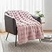 Opulapel Light Pink Throw Blanket Fluffy Fuzzy Soft Blanket for Couch Faux Rabbit Fur Blanket Bubble for Bed Living Room Gift for Women,50 * 60 Inches 900GSM