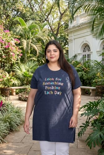 Image of In Love Women's Plus Size Printed Cotton Long-Line T-Shirt with Pocket