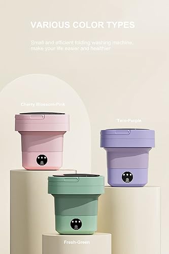 Miniatura 3 de Pequeña lavadora portátil, mini lavadora de 9 litros de alta capacidad con 3 modos de limpieza profunda para ropa interior, ropa de bebé o artículos