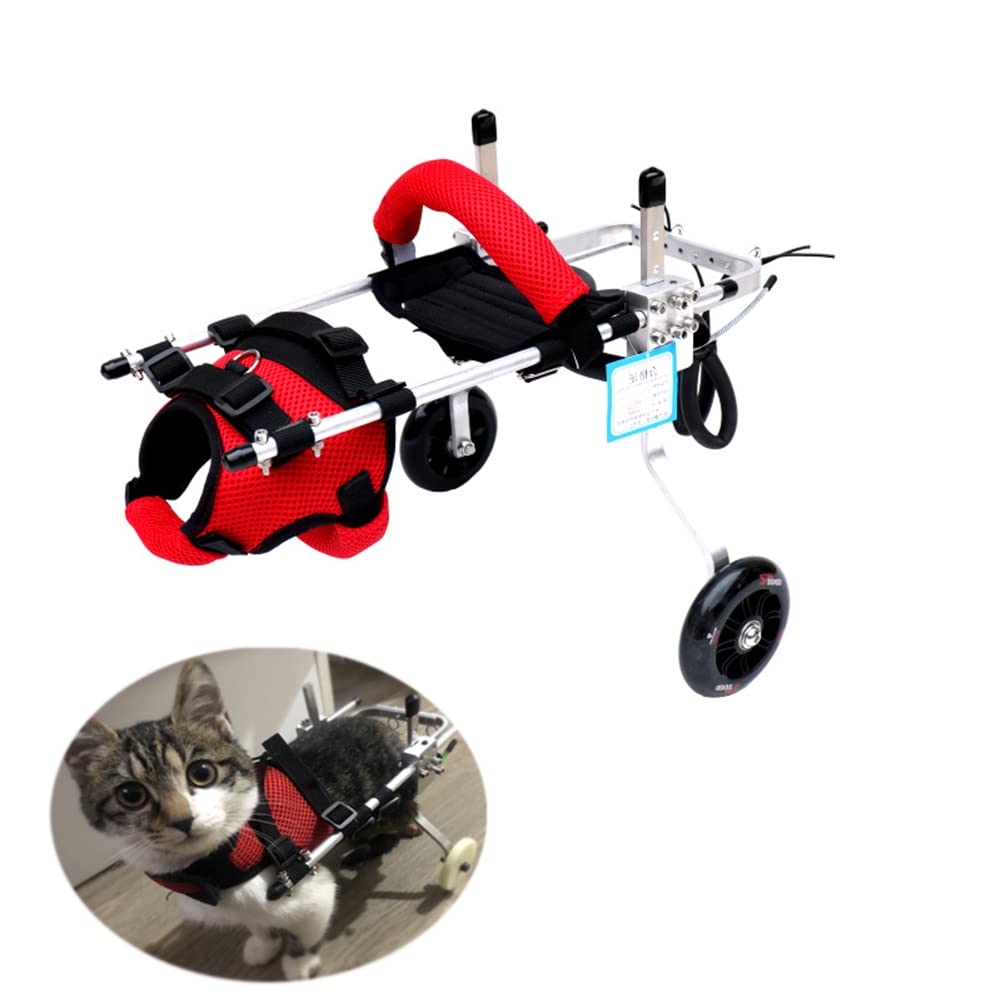 N.F. Silla de Ruedas para Gatos, Silla de Ruedas para Mascotas Liviana de 2 Ruedas, Ruedas para Caminar Asistidas Ajustables para discapacitados Gatos pequeños débiles y Perros pequeños 0.8-8kg