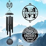 Best Housewarming Gifts 2025， Large Black Metal Wind Chime Outdoor Decor, Custom Family Name Welcome Sign, New Home Gift, Garden Patio Porch Decoration