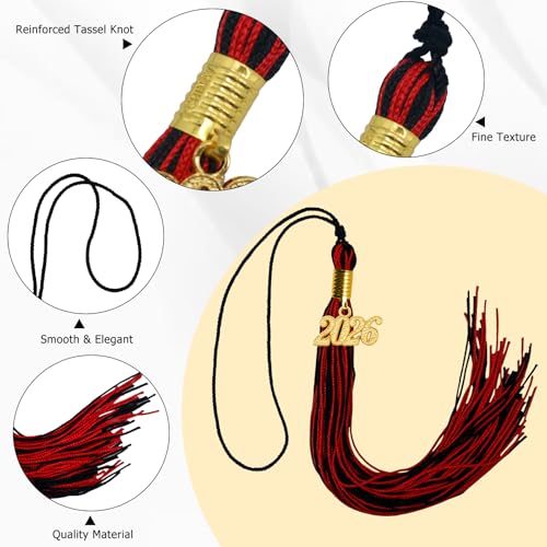 Image of GraduationMall Single&Multiple Color Graduation Tassel with 2026 Year Charm 9 inch