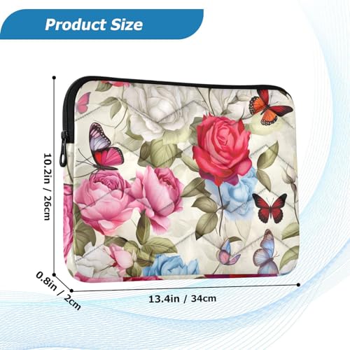 Funda para Laptop 13-14 Pulgadas Floral Roses Butterfly miniatura 3