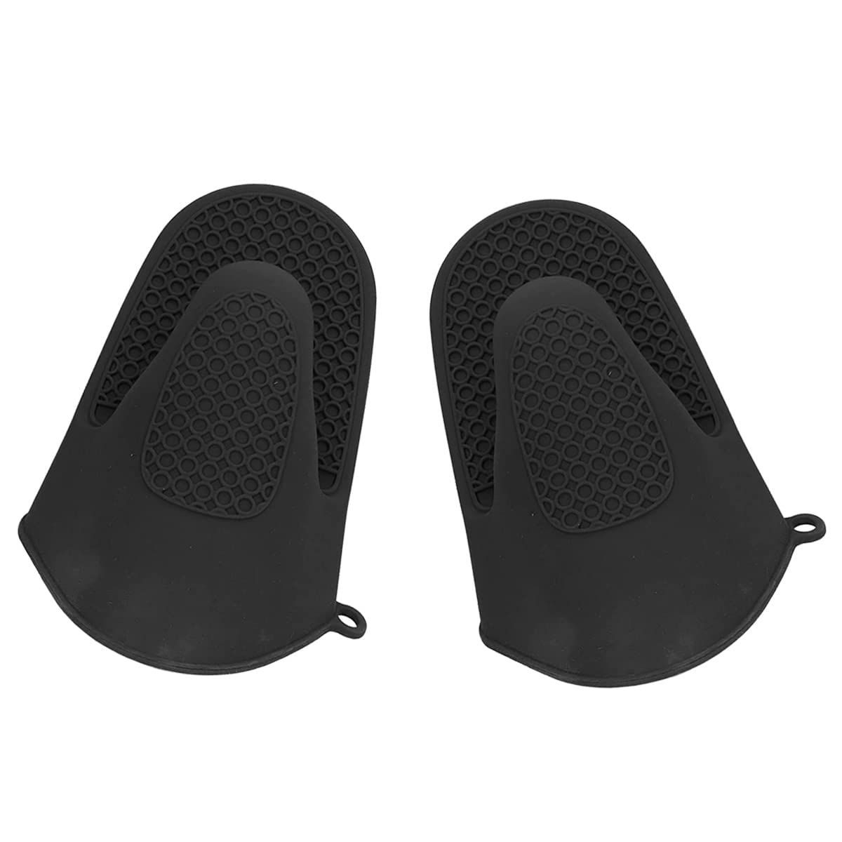 Paidashu Black Oven Glove Thicken Silicone Pot Holder Mini Oven Mitt Heat Resistant Pinch Covers For Baking, Cooking, Bbq Grilling (Black)