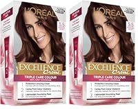 L'Oréal Paris Permanent Hair Dye, Strengthening & With Up To 100% Grey Coverage, Excellence, Mah (Pack of 2)