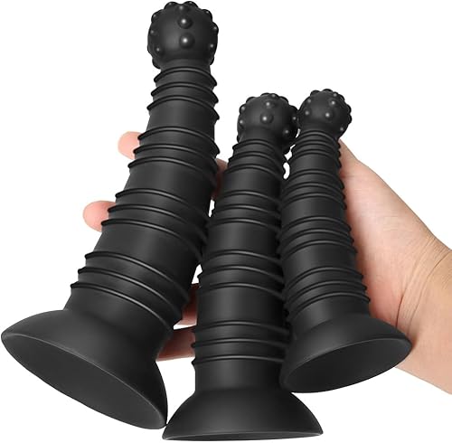 Miniatura 6 de Romi Tapones anales de silicona con partículas e hilo, consoladores realistas con ventosa para masaje de próstata, estimulación vaginal del punto G