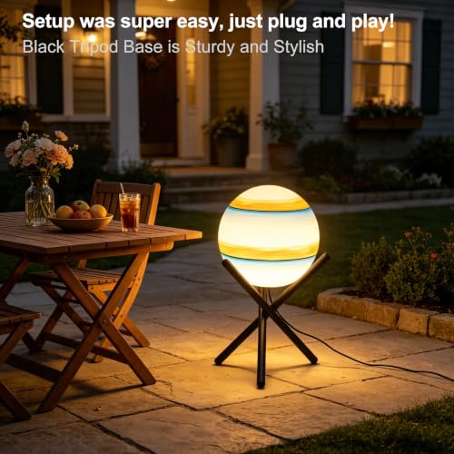 Image of Lightdot 13.8-in Globe Floor Lamp Waterproof Outdoor Patio Floor Lamp, 10W