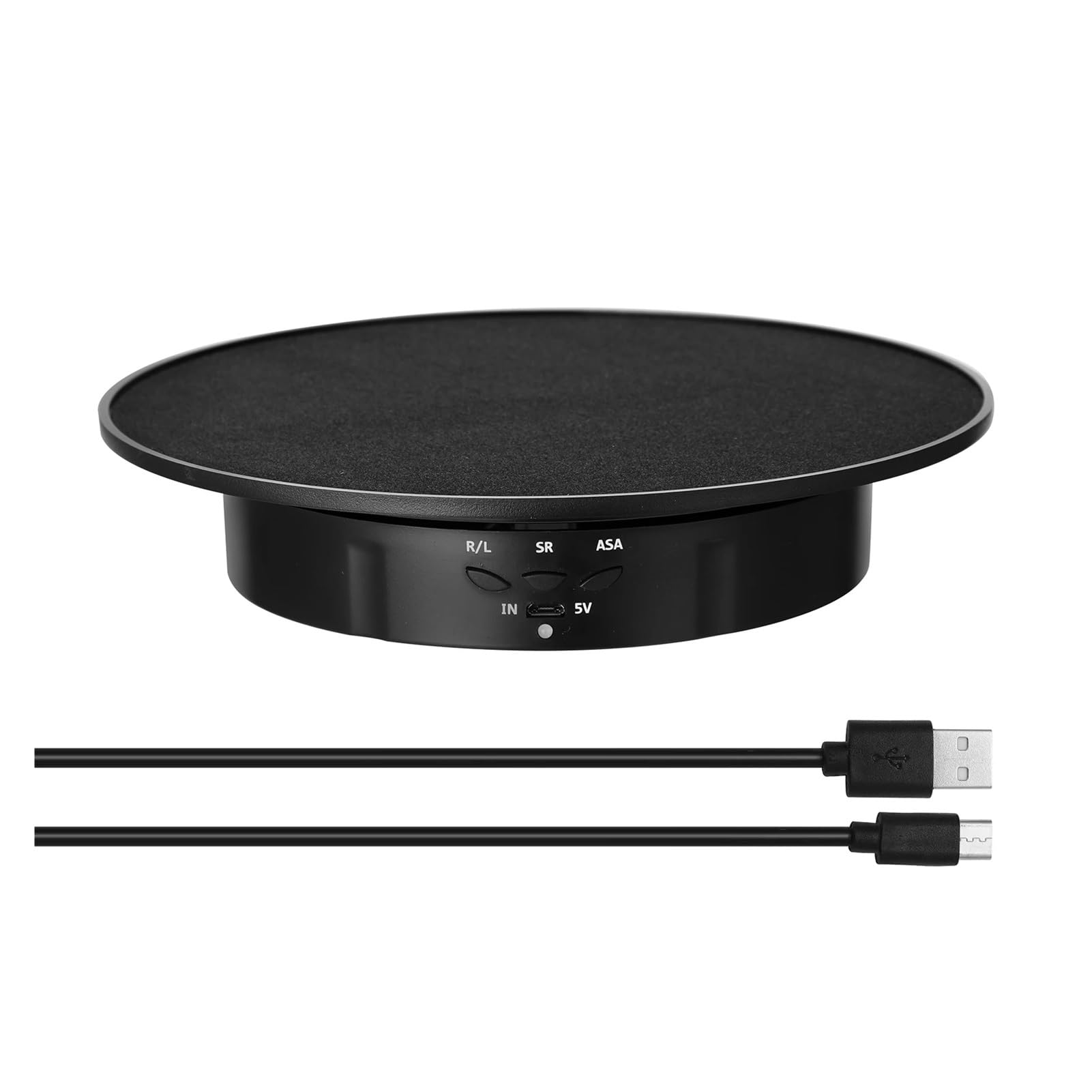 Plataforma Giratoria Electrica, Soporte De Exhibición Eléctrico Rotatorio T50 3 Velocidades, Espejo Giratorio 360 ​​grados, For Joyería, Batería For Fotografía Y Grabación Vídeo(200mm black Suede)