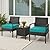 idee-home Outdoor Chair Cushions Set of 2, Waterproof Outdoor Seat Cushions for Patio Furniture, Outside Replacement Chair Pad with Ties for Lawn Deck Porch, 19 x 19 Peacock Blue
