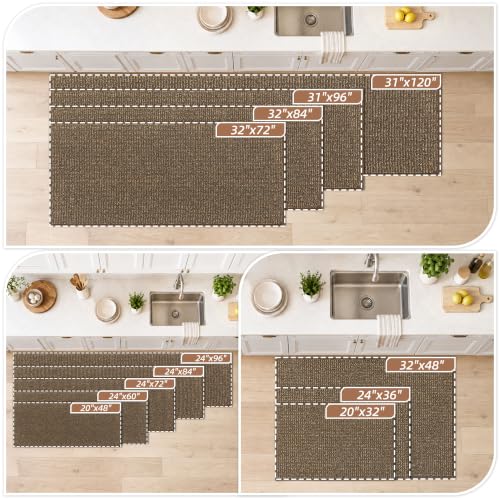 BEQHAUSE Kitchen Runner Rugs 20"x48", Kitchen Mats for Floor, Brown by BEQHAUSE - Used condition - Image 2