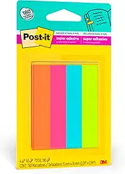 Post-it, 3M, Marcador de Página Adesivo, Flags de Papel, 76mm x 15mm, 180 folhas