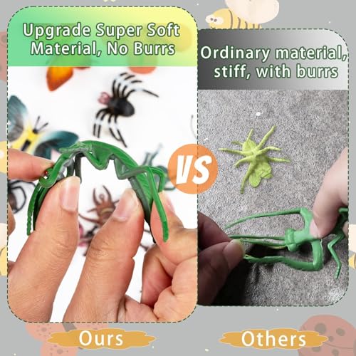 30 Pack Bug Toys Fake Plastic Bugs and Insects for Kids Toddler Halloween Birthday Party Favors Easter Valentines Basket Stuffers Goodie Bag Fillers April Fool's Day Prank Gifts Fake Bugs Toys