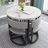 WRYsqbhjyb Table À Manger Ronde, Table Basse, Petite Table de Cuisine, Table Ronde avec 4...