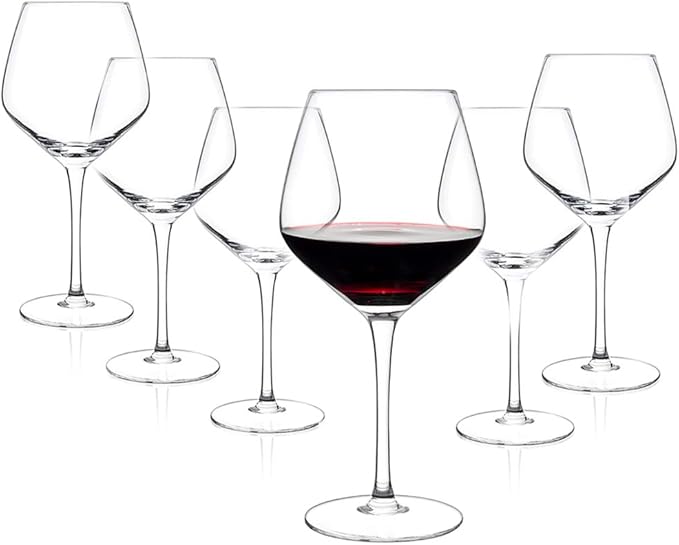 Luxbe Crystal Wine Glasses 21ounce, Set of 6 Large