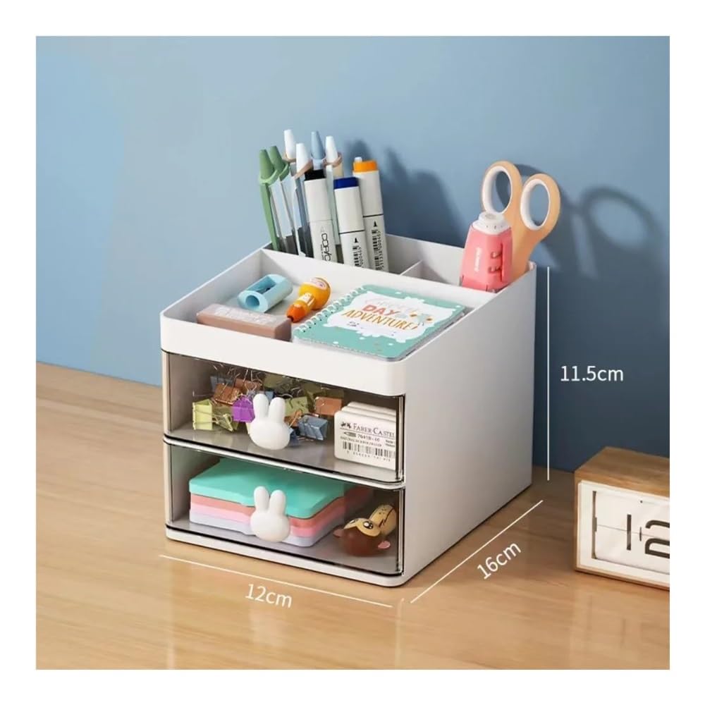 Portapenne stile cassetto, supporto da scrivania a casa, pratico contenitore per telecomandi, cancelleria da ufficio (Pink)