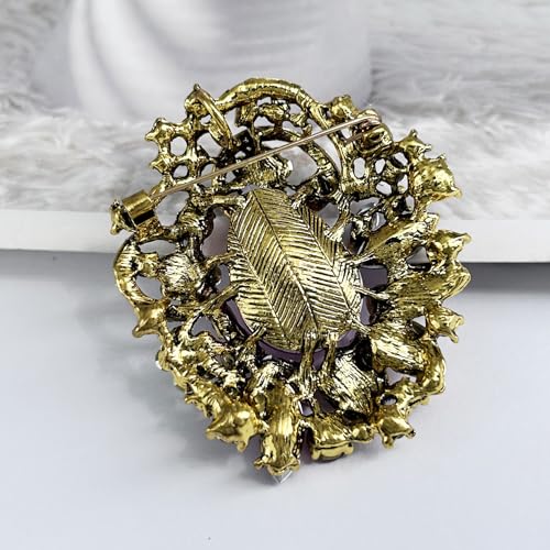 Image of SELOVO Leaf Flower Vine Brooch Pendant Pin for Women Jewelry Scarf Accessory