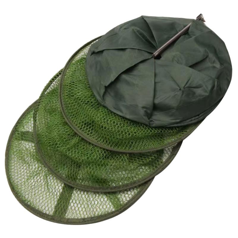 ibasenice Foldable Fishing Keepnet Mesh Fish Guard Basket Stainless Frame