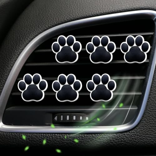 Image of Dog Claw Air Vent Clips, 6 Pcs Dog Claw Car Air Fresheners Vents Clips Diamond Car Interior Decor Bling Cute Car Accessories Car Decoration for Women, Automotive Air Fresheners (Black)