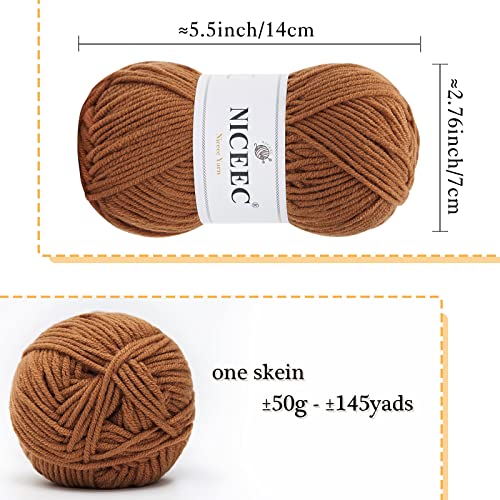 Image of NICEEC 300g Soft Assorted Colors Yarn - Sport Weight,100% Acrylic, 4 Ply, Bonbons Yarn for Crochet & Knit, DIY Project Starter Kit for Kids or Adults(Total 870yds) - Series 6